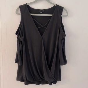 Torrid Size 1X Black Cold Shoulder Top